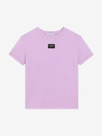 Dolce & Gabbana Logo-appliqué T-shirt In Pink