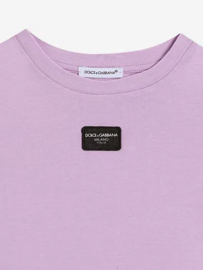 Dolce & Gabbana Logo-appliqué T-shirt In Pink