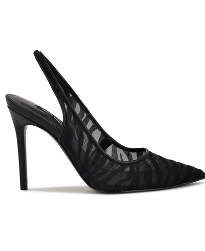 Nine West Women's Feather Slingback Stiletto Pumps In Black