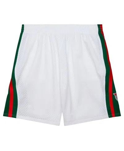 Mitchell & Ness White Milwaukee Bucks 2013/14 Swingman Shorts In White