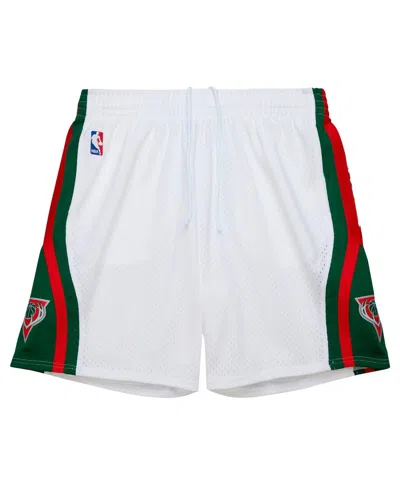 Mitchell & Ness White Milwaukee Bucks 2013/14 Swingman Shorts In White
