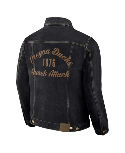 Fanatics Darius Rucker Collection By  Men's Black Oregon Ducks Button-up Denim Jacket In Black