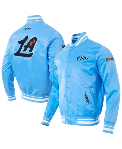 Pro Standard Men's Blue La Clippers 2024/25 City Edition Chenille Satin Full-snap Jacket In Blue