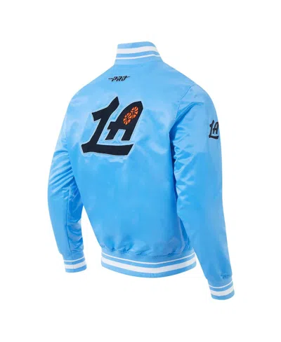 Pro Standard Men's Blue La Clippers 2024/25 City Edition Chenille Satin Full-snap Jacket In Blue