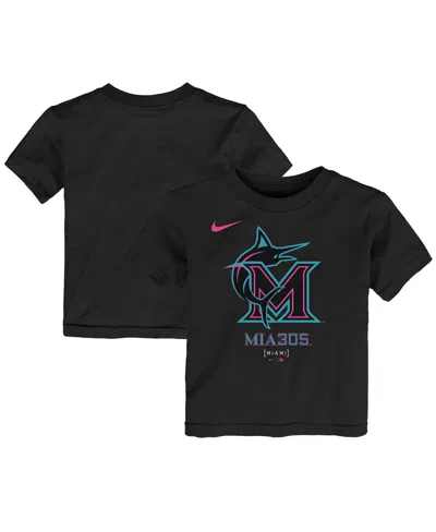 Nike Toddler Black Miami Marlins 2025 City Connect Logo T-shirt In Black