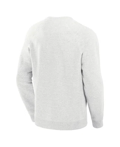 Fanatics Men's Heather Gray Washington Capitals Banner Fleece Raglan Pullover Sweatshirt In White