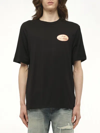 Amiri Graphic Print Cotton T-shirt With Multicolored Back In Black