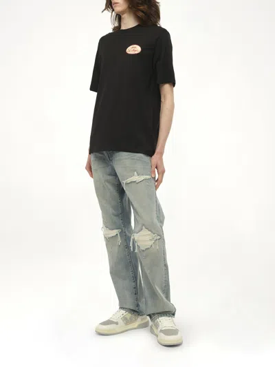 Amiri Graphic Print Cotton T-shirt With Multicolored Back In Black