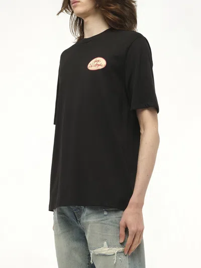 Amiri Graphic Print Cotton T-shirt With Multicolored Back In Black