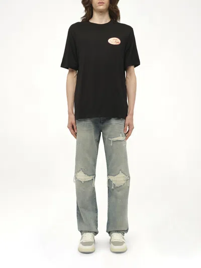 Amiri Graphic Print Cotton T-shirt With Multicolored Back In Black