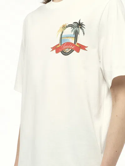Amiri White Crewneck Printed T-shirt In White