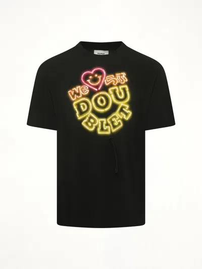 Doublet Men's Big Neon Paint Fan Service T-shirt In Black