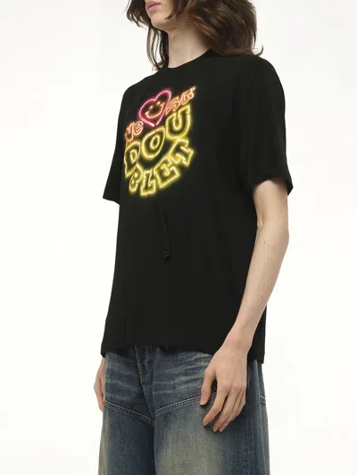 Doublet Men's Big Neon Paint Fan Service T-shirt In Black