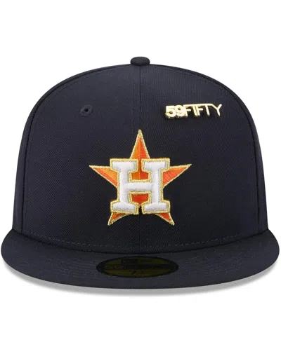 New Era Men's Navy Houston Astros 2025 59fifty Day 59fifty Fitted With Pins Hat