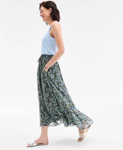 On 34th Women's Floral Tiered Midi Skirt, Exclusively At Macy's In Green