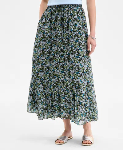 On 34th Women's Floral Tiered Midi Skirt, Exclusively At Macy's In Green