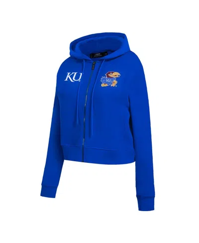 Pro Standard Women'sâ Royal Kansas Jayhawks Game Day Sequin Full-zip Hooded Jacket
