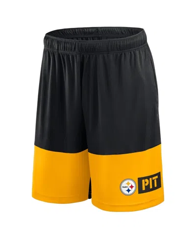 Logo Athletic Men's Black Pittsburgh Steelers Best Of The Best Shorts
