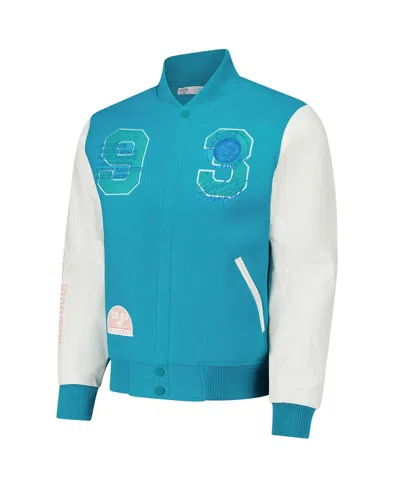 Freeze Max Men's Aqua Saved By The Bell Tigers Varsity Full-snap Jacket In Blue