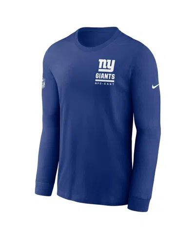 Nike Men's Royal New York Giants Sideline Performance Long Sleeve T-shirt In Blue