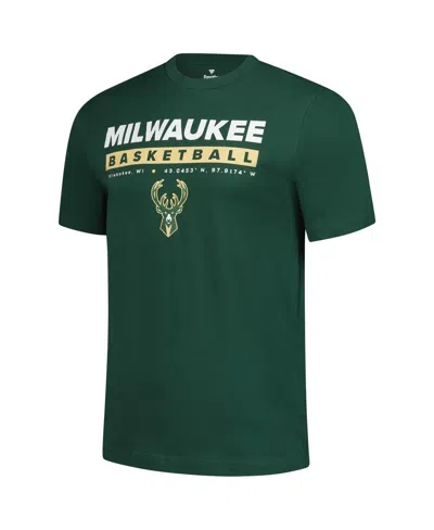 Fanatics Men's Hunter Green Milwaukee Bucks Location Just Net T-shirt In Green