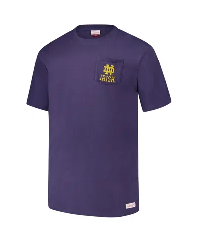 Mitchell & Ness Navy Notre Dame Fighting Irish Big & Tall Fade Away Premium T-shirt In Purple