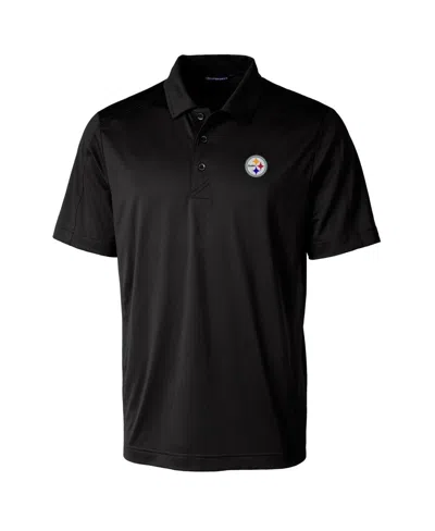 Cutter & Buck Men's Black Pittsburgh Steelers Prospect Textured Stretch Polo Shirt In Black