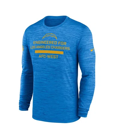 Nike Men's Powder Blue Los Angeles Chargers Sideline Velocity Performance Long Sleeve T-shirt In Blue
