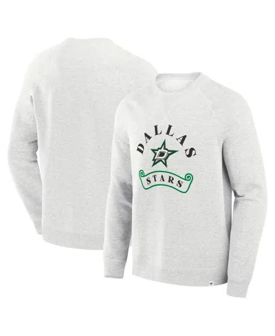 Fanatics Men's Heather Gray Dallas Stars Banner Fleece Raglan Pullover Sweatshirt In Gray