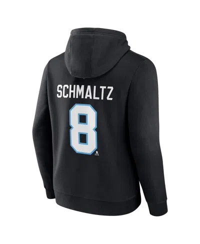 Fanatics Men's Nick Schmaltz Black Nhl Utah Authentic Stack Name Number Tri-blend Pullover Hoodie In Black