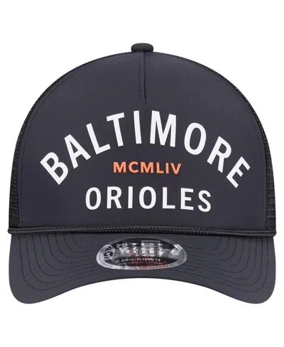 New Era Men's Black Baltimore Orioles Minimalist 9forty A-frame Adjustable Hat
