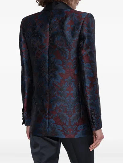 Etro Decorative Pattern Single-breasted Blazer In Blue