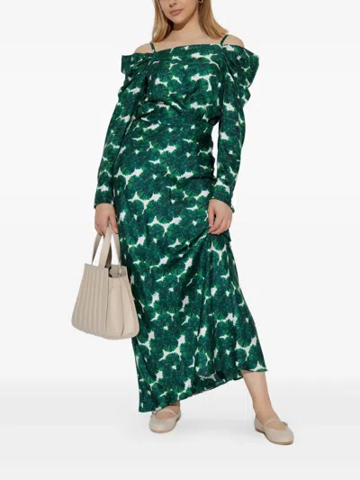 Max Mara Womens Emerald Recital Floral-print Silk Maxi Skirt In Green