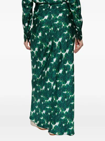 Max Mara Womens Emerald Recital Floral-print Silk Maxi Skirt In Green