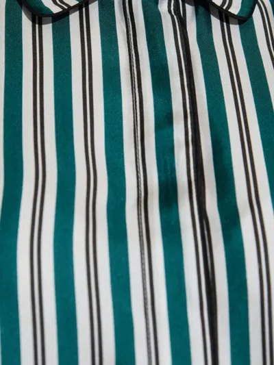 Max Mara Brama Stripe Crop Silk Button-up Shirt In Multi