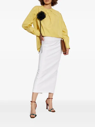 Max Mara Rear-buttoned Blouse In Yellow