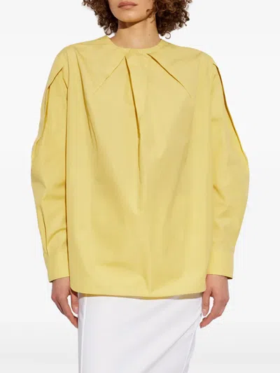 Max Mara Rear-buttoned Blouse In Yellow