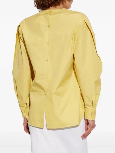 Max Mara Rear-buttoned Blouse In Yellow