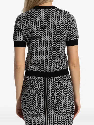 Michael Michael Kors Monogram-pattern Top In Black