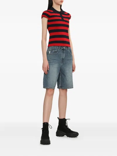 Juunj Striped Polo Shirt In Red