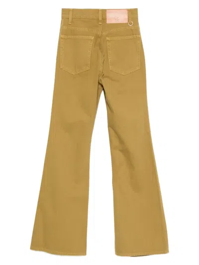 Ulla Johnson The Lou Button Fly Flare Jeans In Yellow