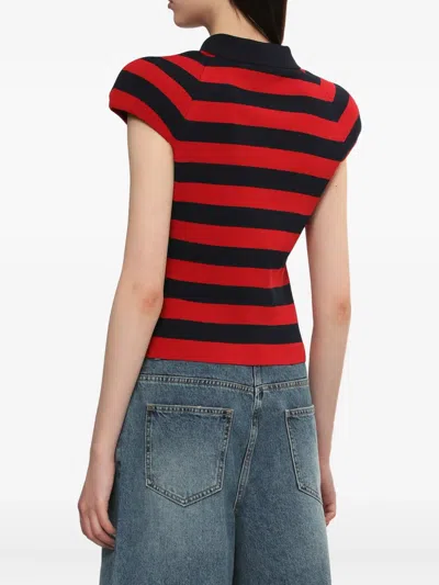 Juunj Striped Polo Shirt In Red