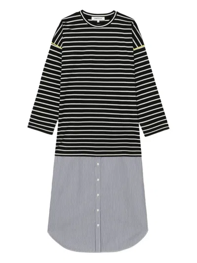 Enföld Striped Panelled Midi Dress In Multi