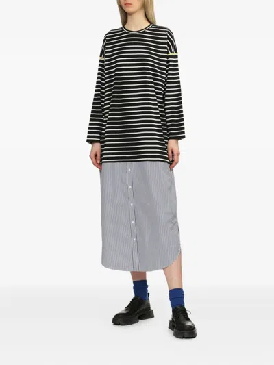 Enföld Striped Panelled Midi Dress In Multi