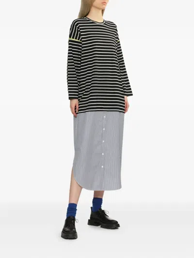 Enföld Striped Panelled Midi Dress In Multi