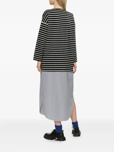 Enföld Striped Panelled Midi Dress In Multi
