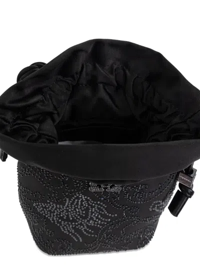 Ganni Bou Braided-handle Crystal-embellished Bucket Bag