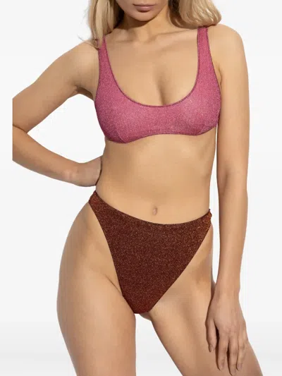 Oseree Glitter-detail Two-tone Bikini In Multi