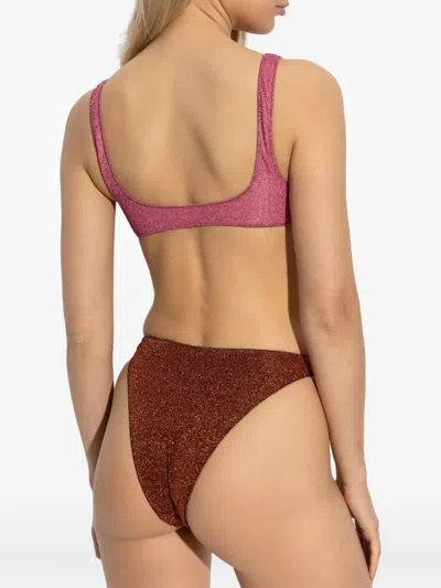 Oseree Glitter-detail Two-tone Bikini In Multi