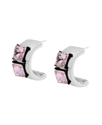 Steve Madden Faux Stone Punk Romance Stone Hoop Earrings